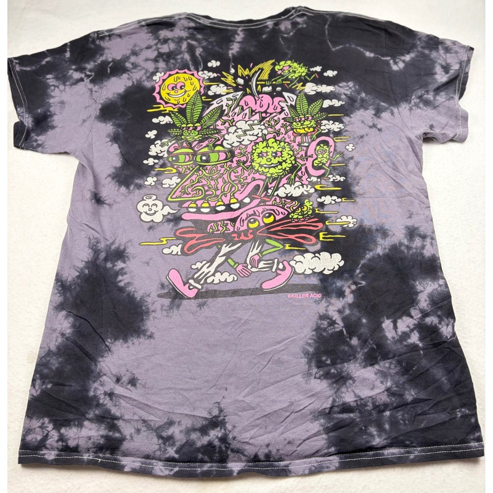Killer Acid Limited Edition Tie Dye Graphic T-Shirt Mens Large Black Purple L